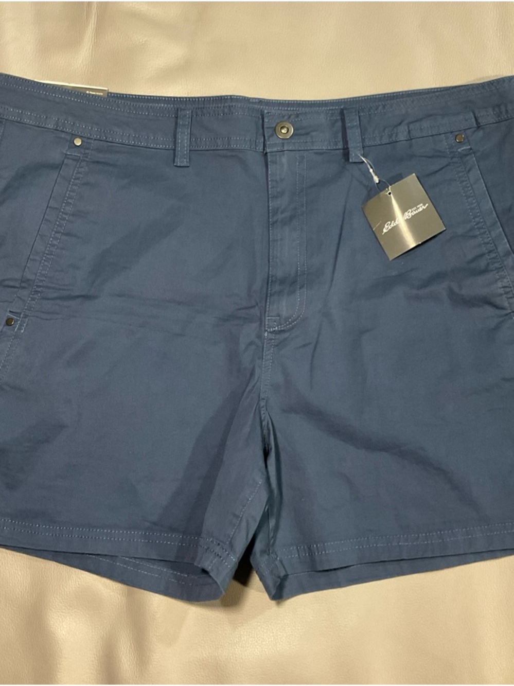 Eddie Bauer Men's Navy Flat Front Casual Shorts